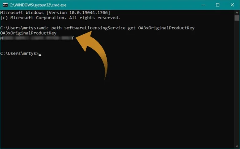 product-key-displayed