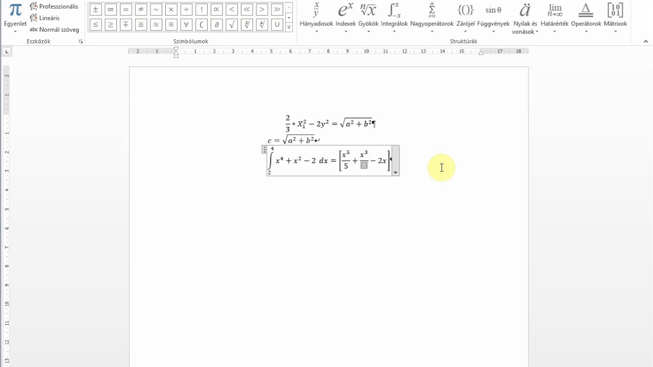 Hogyan használjuk az egyenletszerkesztőt a Microsoft Word-ben?
