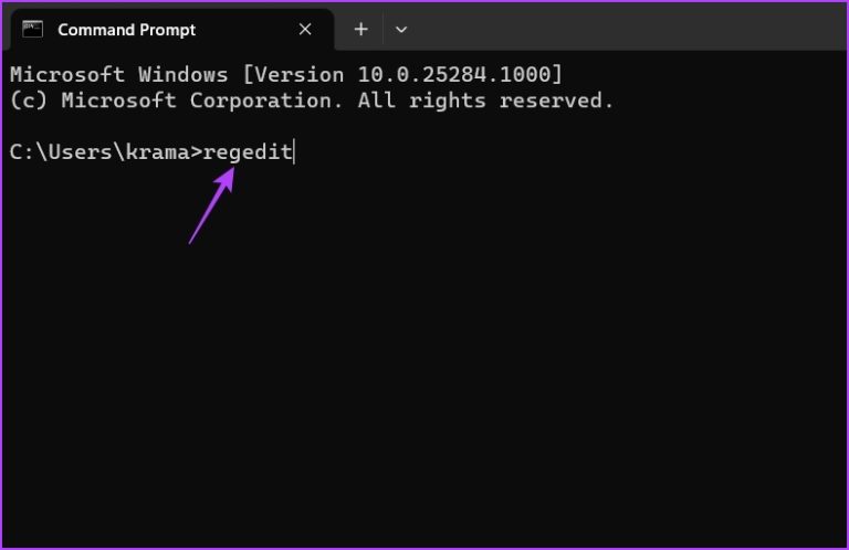 Typing-the-regedit-command