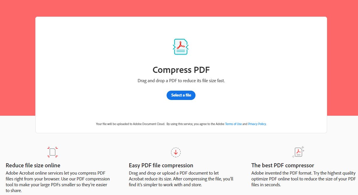 PDF fájlok méretének gyors csökkentése az Adobe ingyenes online eszközével