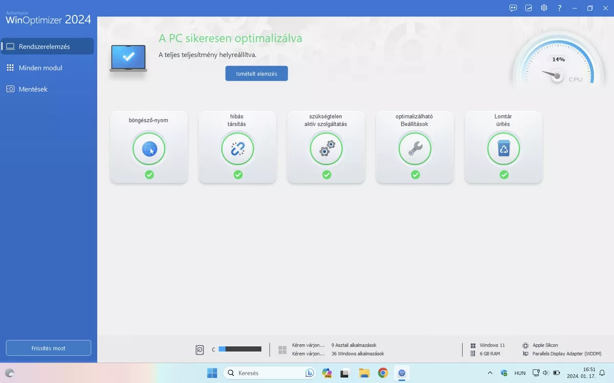 Ashampoo WinOptimizer ingyen: gyorsabb és tisztább Windows operációs rendszer