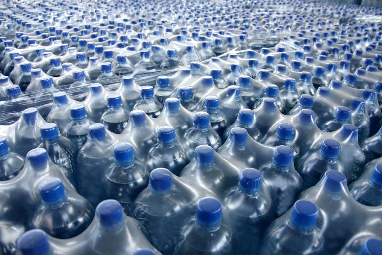 stack bottled juice