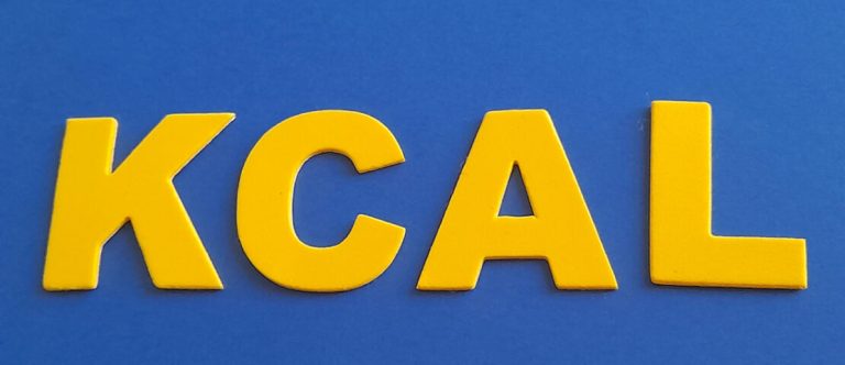 Kcal text, subtitle or word