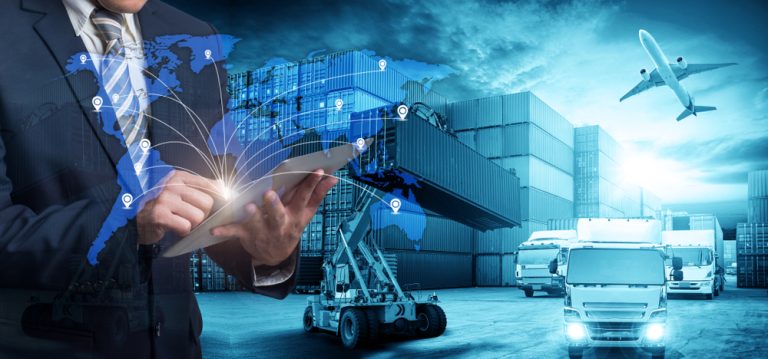 World,Map,With,Logistic,Network,Distribution,On,Background.,Logistic,And