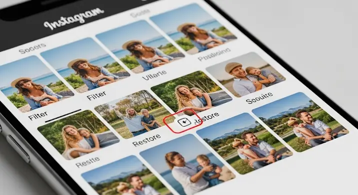 Instagram alapfilterek visszaállítása véletlen törlés után