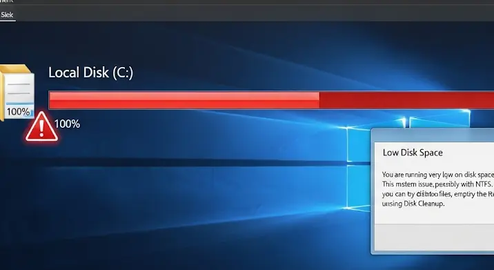 C meghajtó megtelt: NTFS és tárhelyproblémák sürgős megoldása