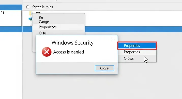 Engedélyek módosítása: „hozzáférés megtagadva” hiba .exe fájlnál