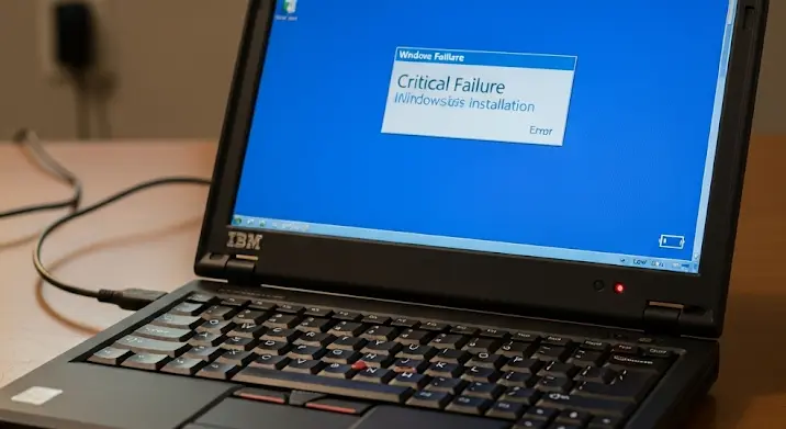 IBM ThinkPad T43: Windows telepítés leáll – rossz akkumulátor okozza?