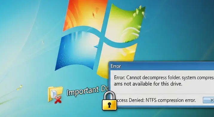 NTFS tömörítés Windows 7-en: miért nem alkalmazható egy adott mappára?
