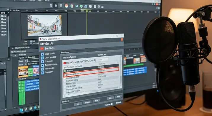 Sony Vegas Pro 10 render config: youtuber beállítások