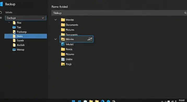 Windows biztonsági mentés: filmek kizárása a másolatból
