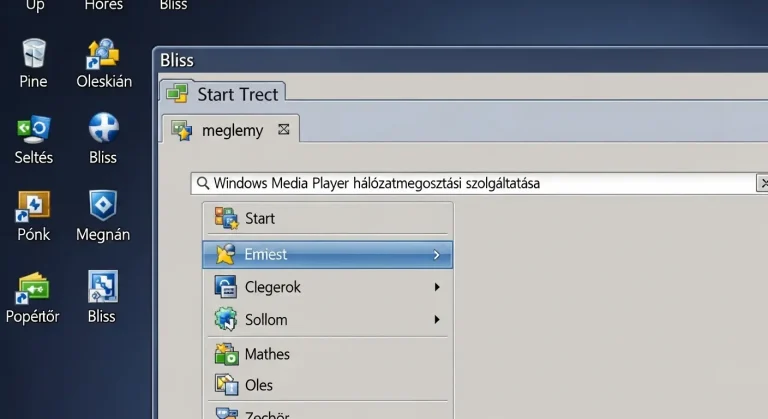Windows XP: hol található a „Windows Media Player hálózatmegosztási szolgáltatása”?