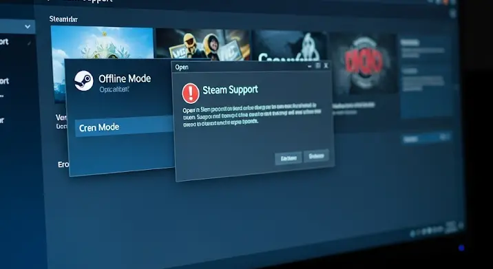 Steam hiba: „Értesítést kaptam a Steam támogatástól” és offline mód
