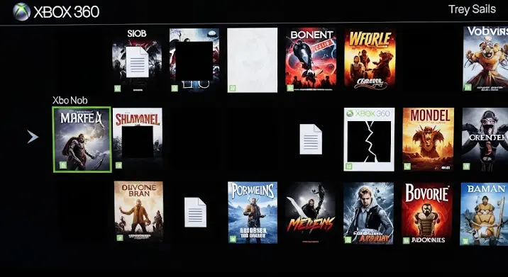 Xbox 360 RGH konzol: eltűnt játékborítók a könyvtárból