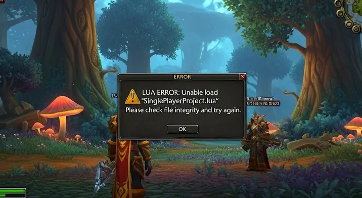 World of Warcraft single player projekt hibaelhárítás