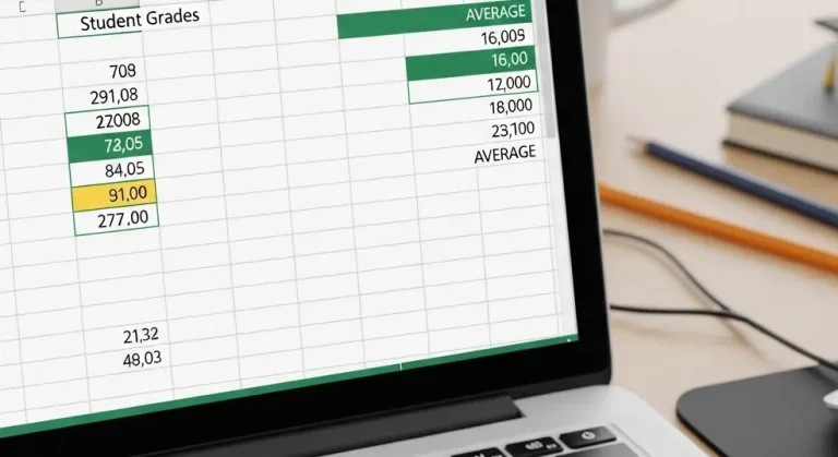 Excel: diákjegyek átlagolása táblázatkezelőben