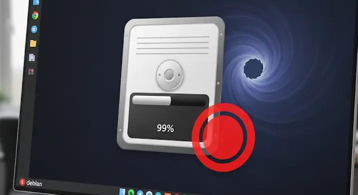 Debian jogosultságok: „betelt a lemez” hiba magyarázata