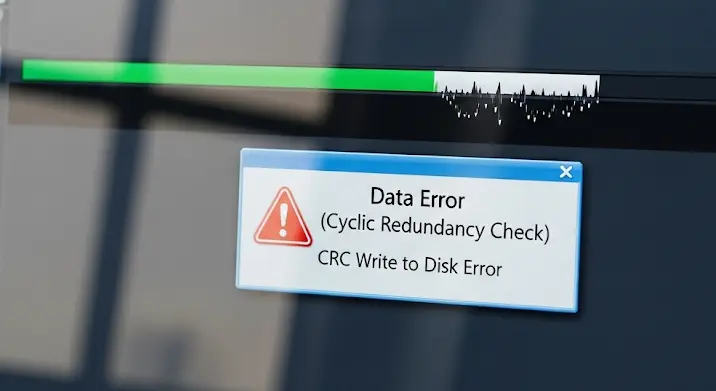 Adathiba: CRC Write to Disk probléma megoldása