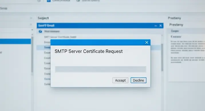 Levelezőprogramok: SMTP szerver tanúsítvány kérés kikapcsolása