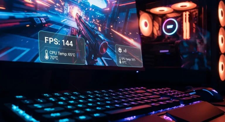 Játék közbeni FPS és hőmérséklet kijelzés programokkal