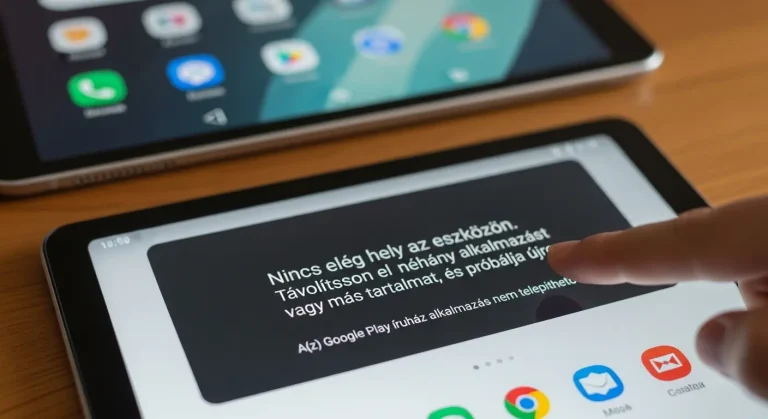 Google Play hiba: „nincs elég hely” üzenet, pedig van szabad tárhely a tableten