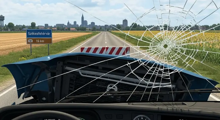 Euro Truck Simulator magyar mód: láthatatlan akadályok Székesfehérvár környékén
