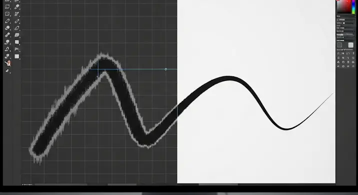 Photoshop: rajzolt vonalak kisimítása a programban