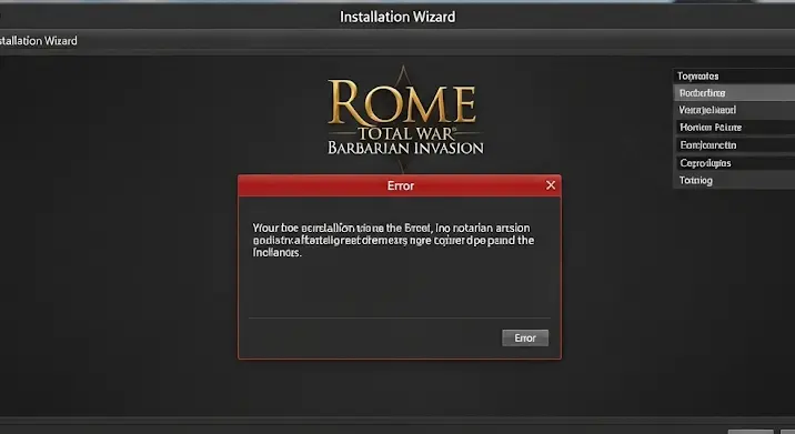 Rome-Total War: Barbarian Invasion telepítési hiba: miért nem megy?