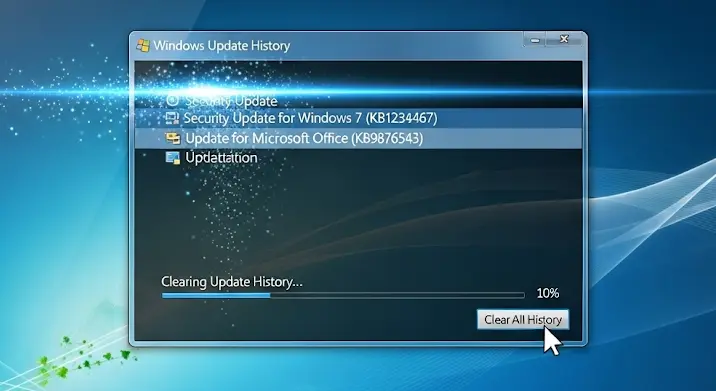 Windows 7 frissítések: telepítési lista törlése