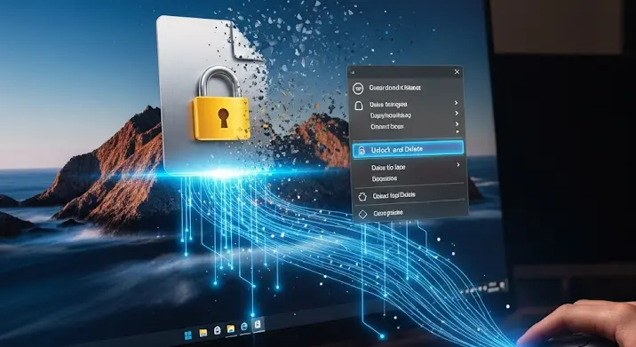Unlocker Windowsba integrálva: fájlok törlése jobb kattintással