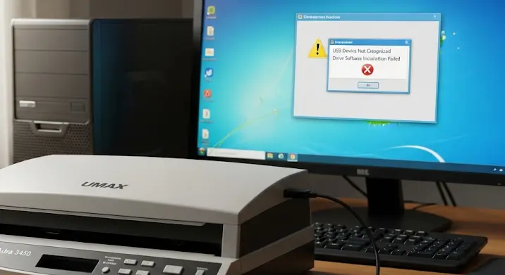 Umax Astra 3450 lapszkenner felismerési probléma Windows 7-en
