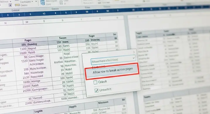 Word: automatikus lapdobás kikapcsolása táblázat soraiban