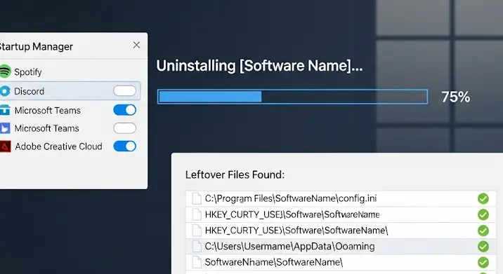 Teljes körű uninstall program: visszamaradt fájlok törlése, startup menedzserrel