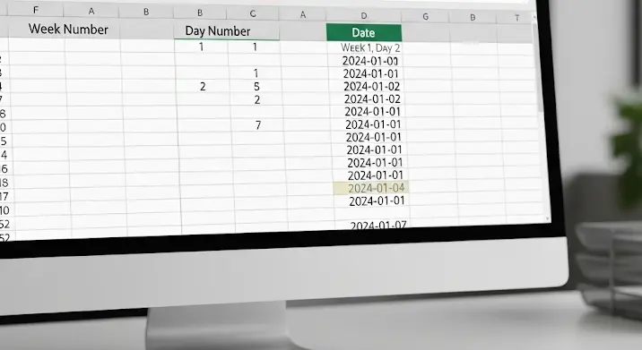 Excel: dátum készítése hetek és napok sorszámából