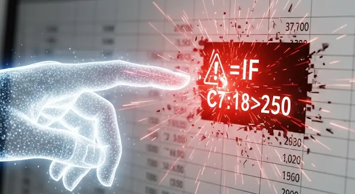 Excel =HA függvény hiba: „C7:C18>250” – mi a baj?