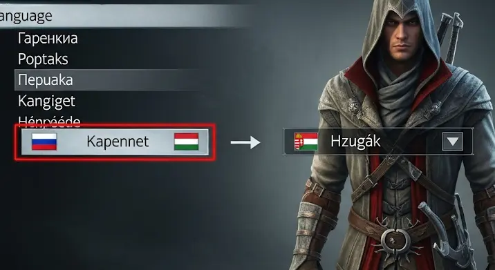 Assassin’s Creed Brotherhood: nyelv átállítása oroszról angolra vagy magyarra