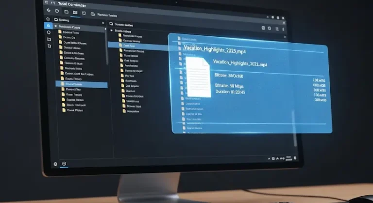 Filmadatok megtekintése Total Commanderrel vagy más programmal (felbontás, adatsebesség)