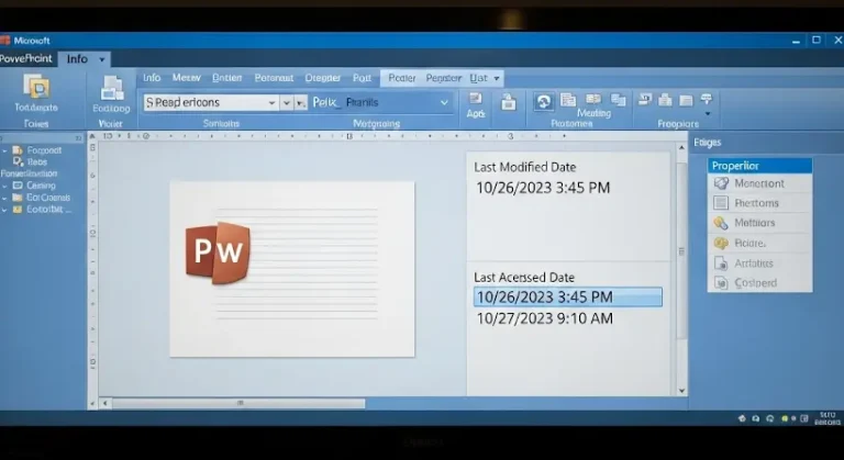 Utolsó megnyitási dátum megtekintése PowerPoint 2010-ben