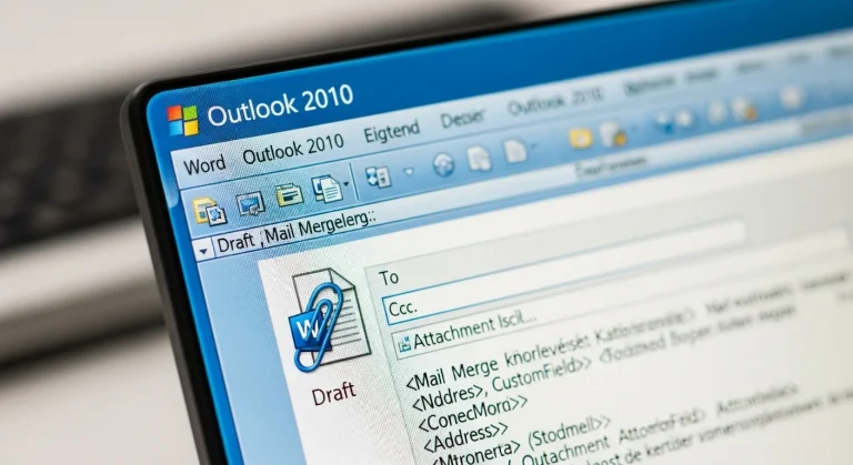 Word 2010 e-mail körlevél csatolmánnyal Outlookon keresztül