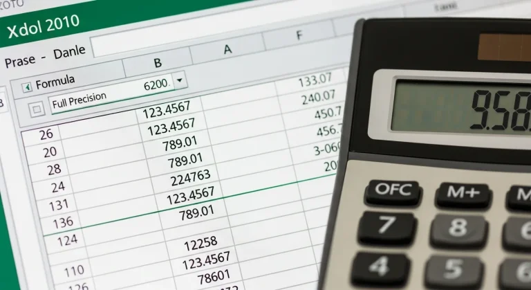 Excel 2010: számolás a mutatott pontosság szerint