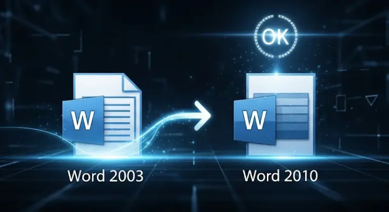 Word dokumentum konvertálása: 2003-as fájlok megnyitása 2010-es verzióval