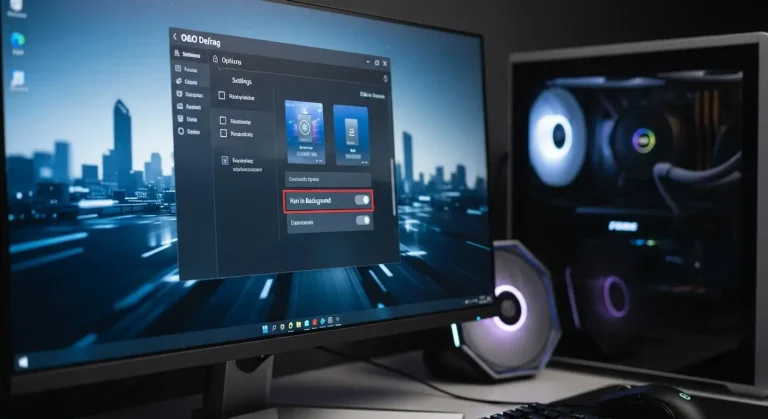O&O Defrag háttérben futtatása: Beállítások a Settings menüben