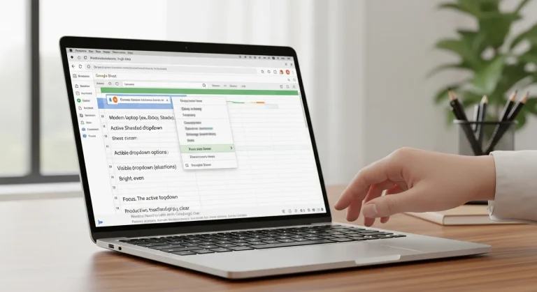 Legördülő menü beépítése Google táblázat cellájába