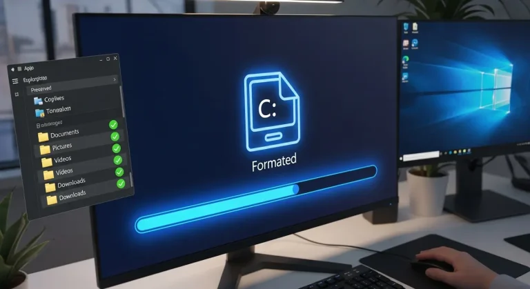 C meghajtó formázása: Windows és fontos mappák megőrzése