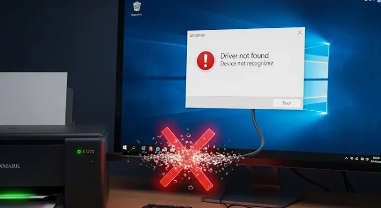 Lexmark X1270 nyomtató telepítése Windows 8-ra illesztőprogram nélkül