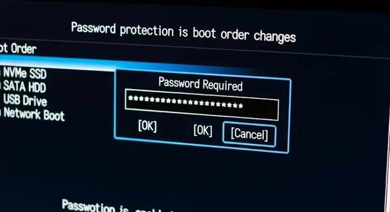 Boot order jelszóvédelem: Beállítás és visszaállítás