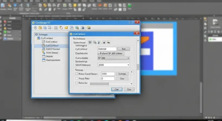 Corel X7: CutContour vágóvonal beállítása Roland SP 300 nyomtatóhoz