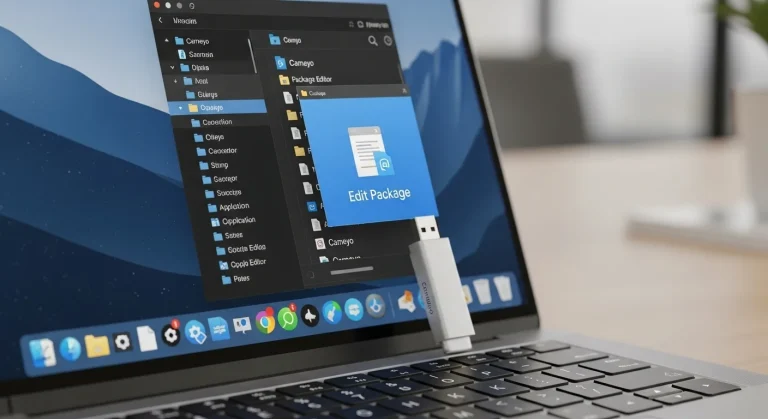 Cameyo: program indítása pendrive-ról „Edit a package” módosítással