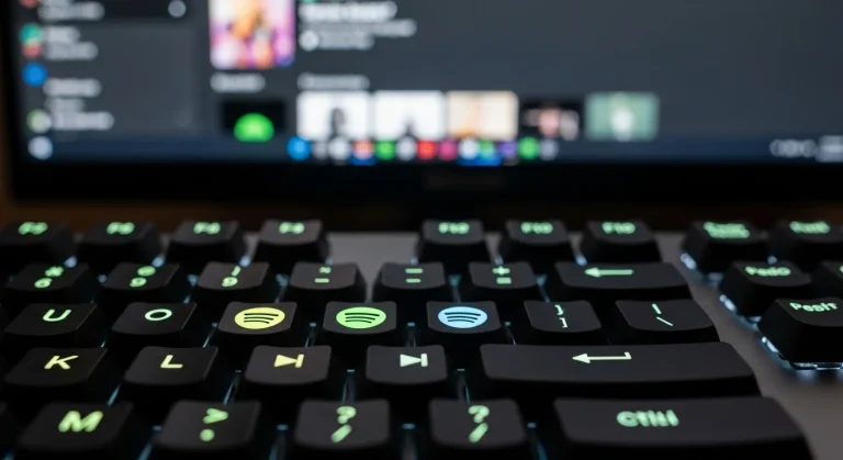 Spotify médiavezérlő gombok használata billentyűzeten