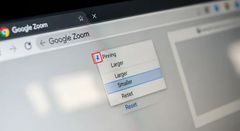 Google Chrome: nagyítás/kicsinyítés menü rögzítése
